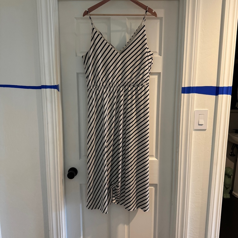 H&M Black and White Striped Dress